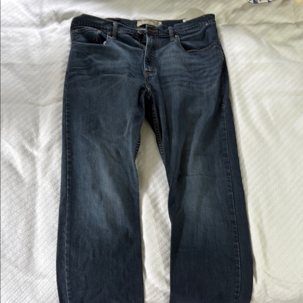 Wrangler Blue Straight Jeans with Classic Denim Texture